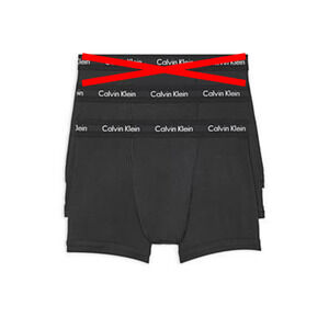 Calvin Klein Men's 2-Pack Cotton Stretch Low-Rise Trunk Underwear Black Large